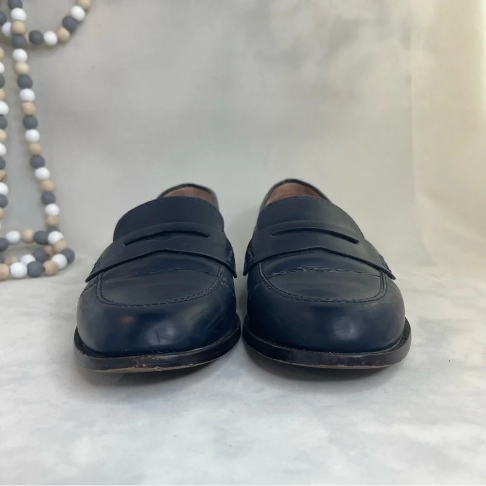 J. Crew Woman’s Navy Loafers leather upper size 7.5